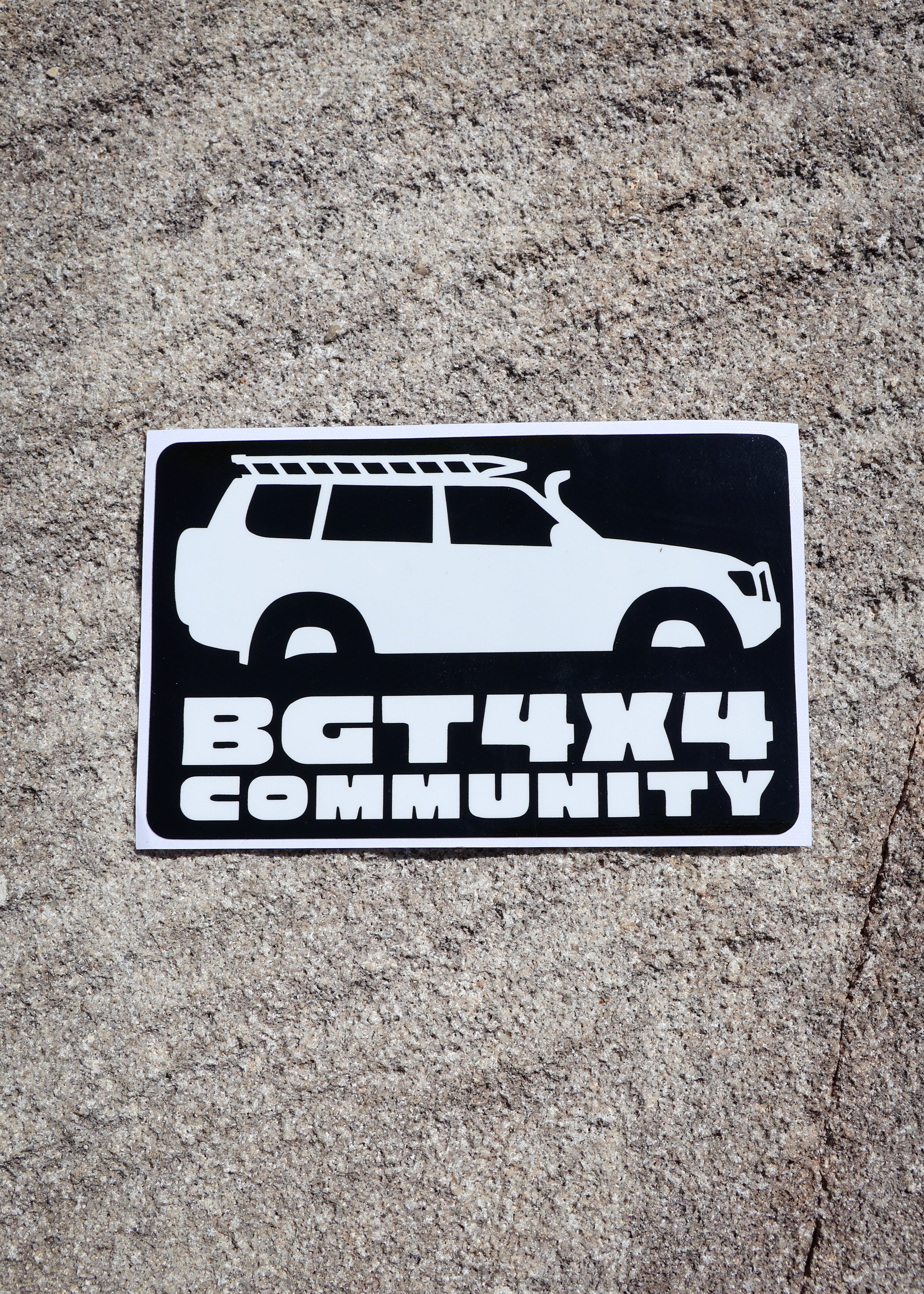 BGT4X4 Community Black & White Window Sticker - 14 x 9 cm