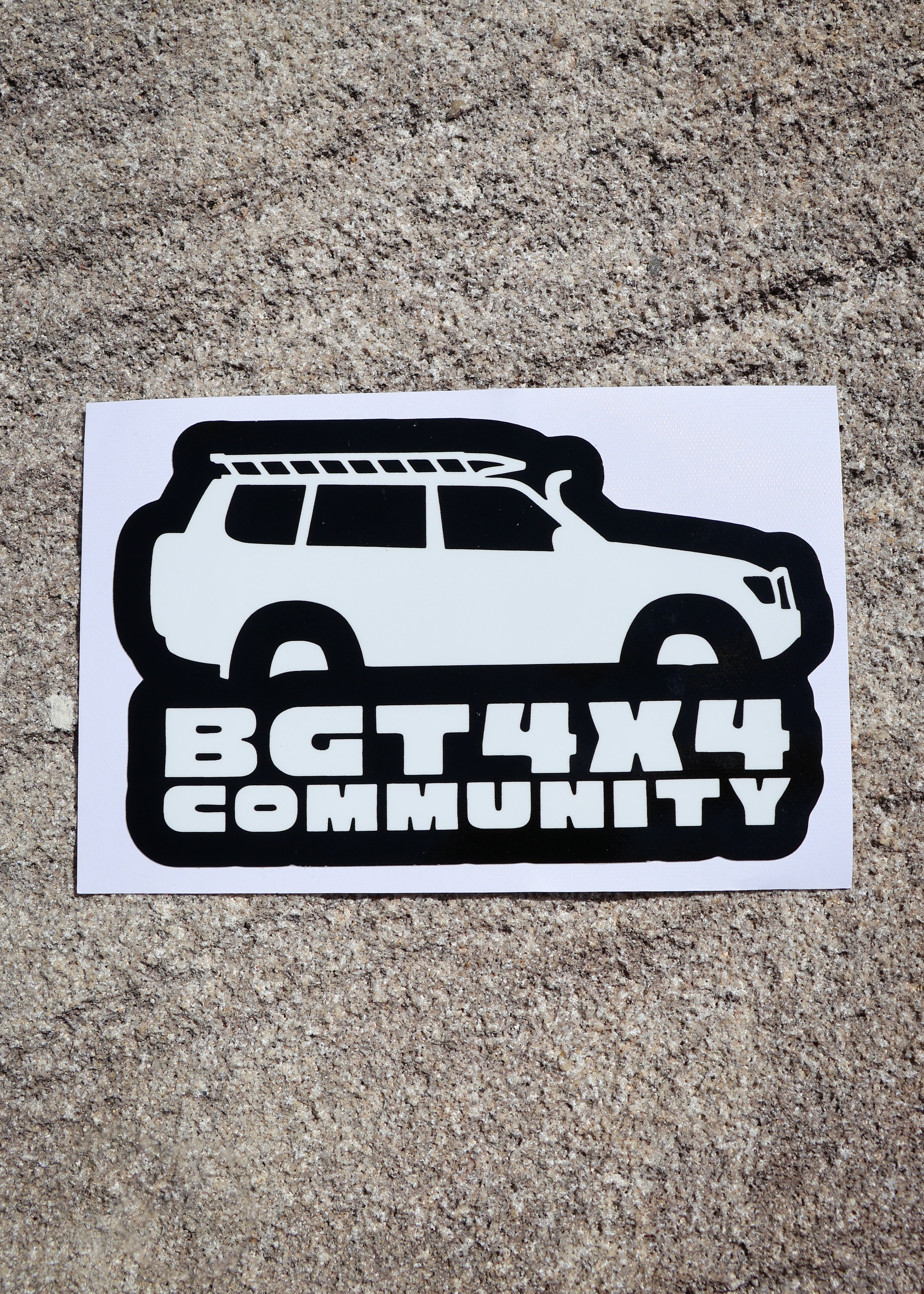 BGT4X4 Community Black & White Window Sticker - 14 x 9 cm