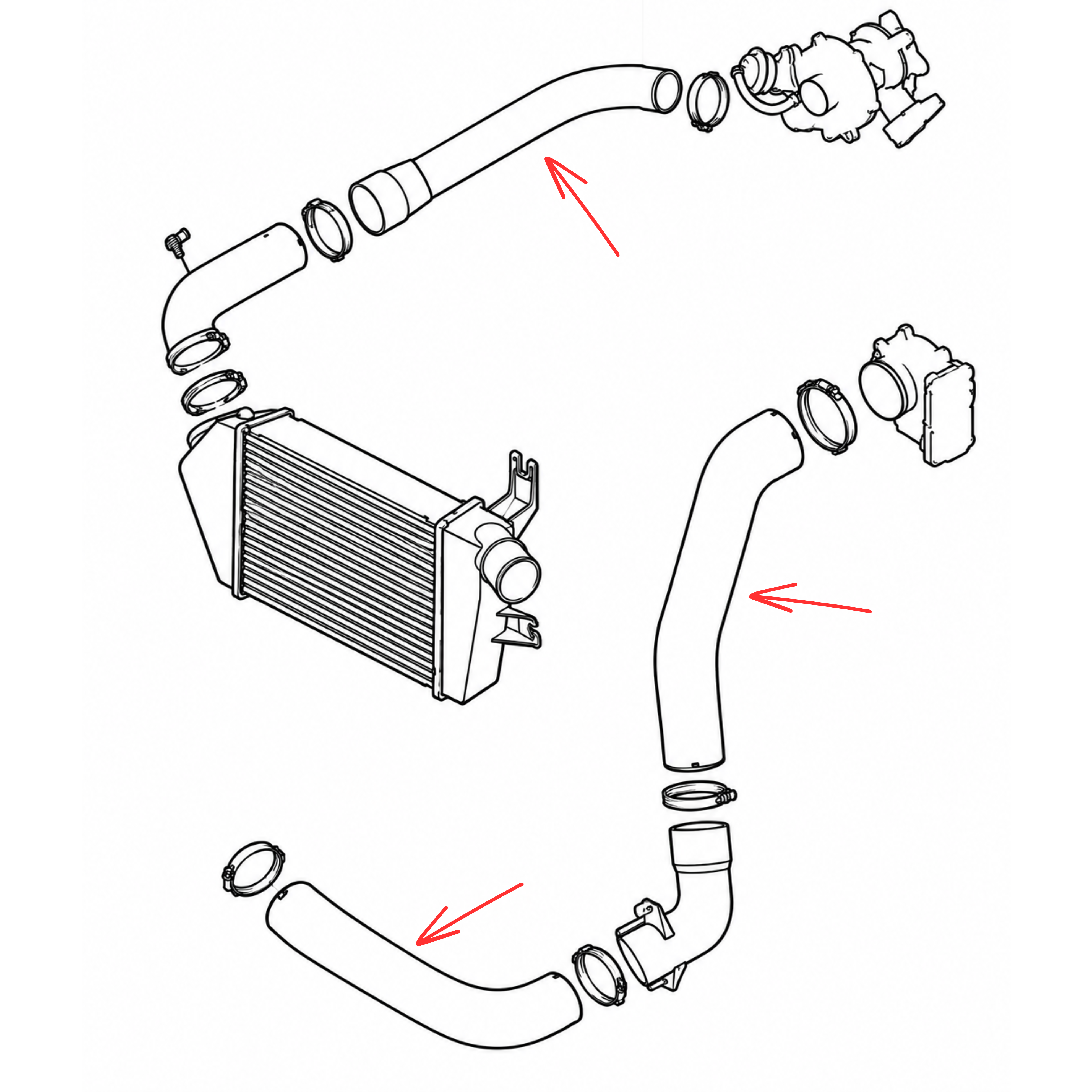 Silicone Intercooler Hose Kit for Mitsubishi Challenger PB-PC 2009-2015
