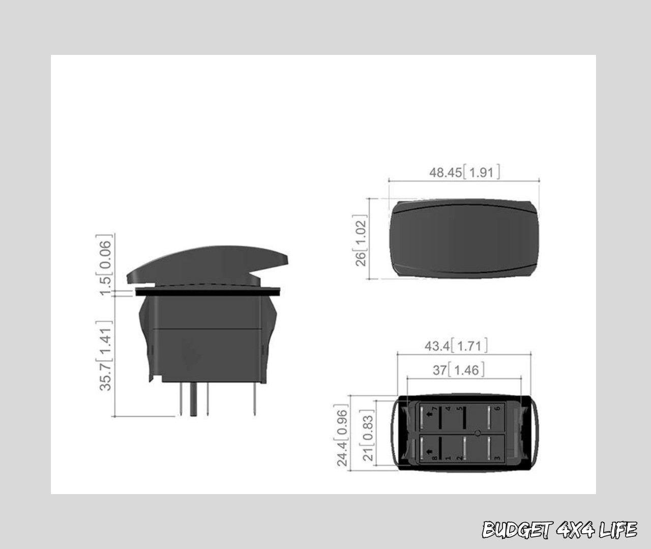 Rocker Switch 5Pin ON-OFF for Switch Panel