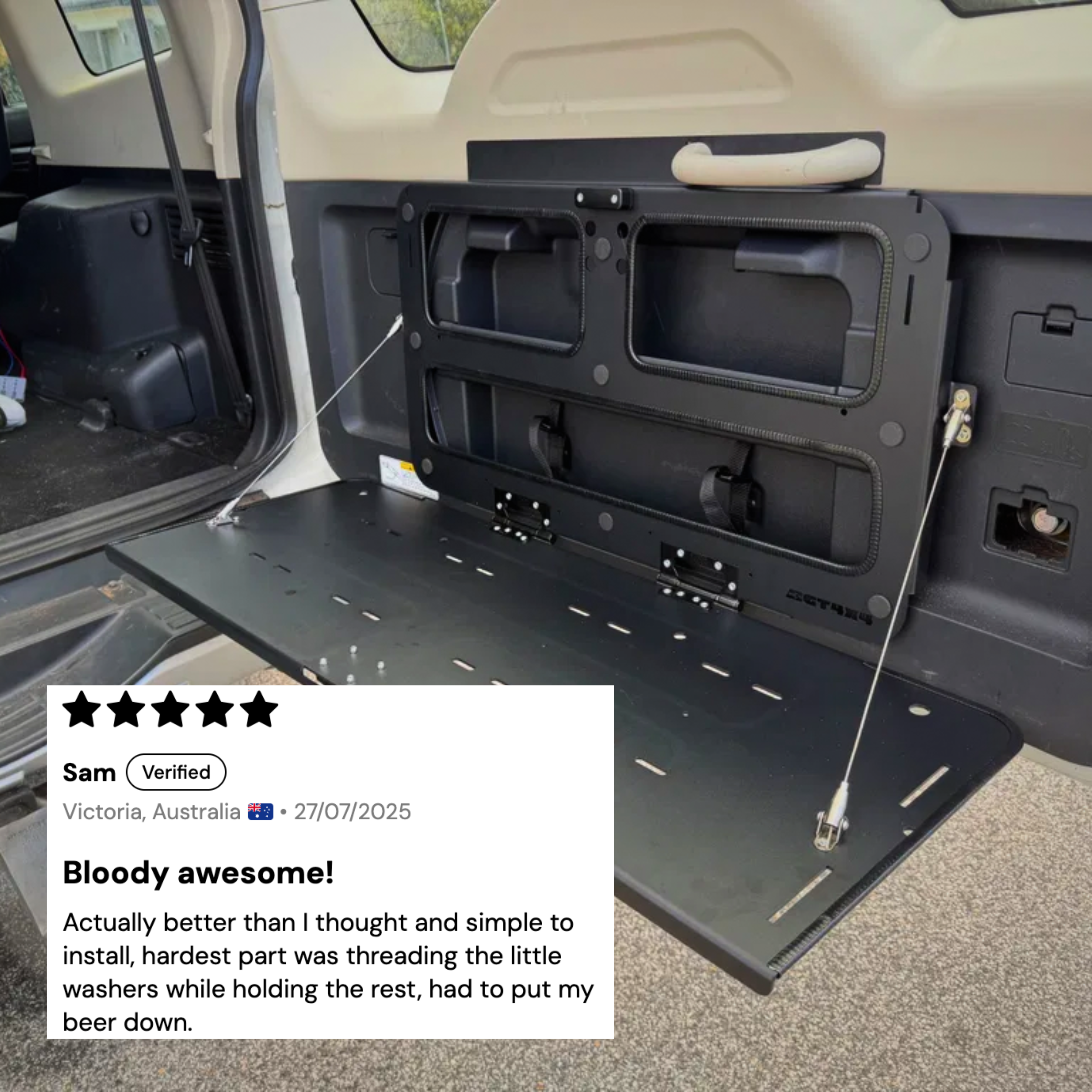 Slimline Rear Door Table for Mitsubishi Pajero NS-NX (2006 to 2021)