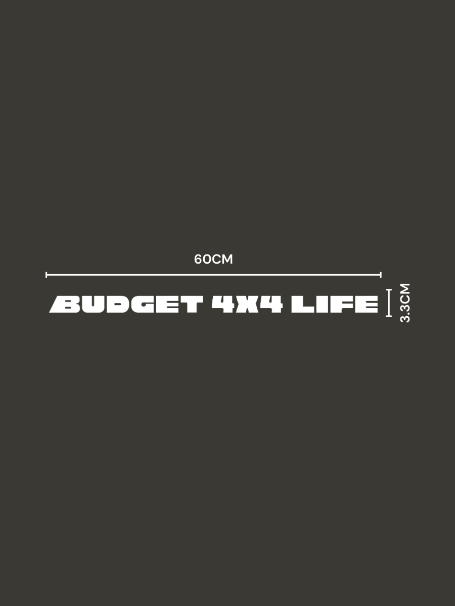 Budget 4x4 Life Windscreen Sticker (60 x 3.3cm) - White