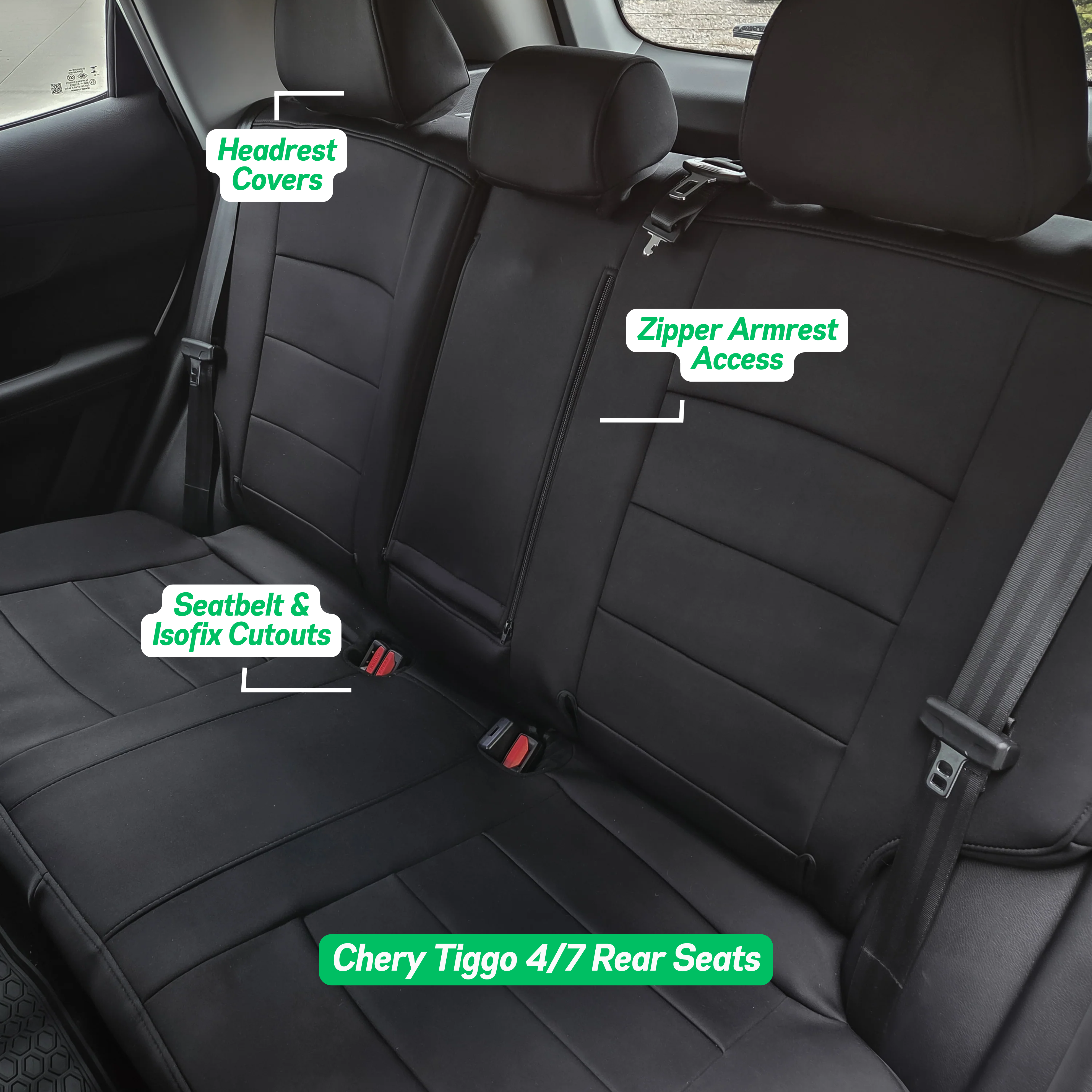 Custom-Fit Neoprene Seat Covers for Chery Tiggo 4, Tiggo 7, Omoda C5 & E5