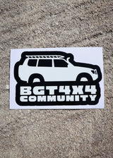 BGT4X4 Community Black & White Window Sticker - 14 x 9 cm