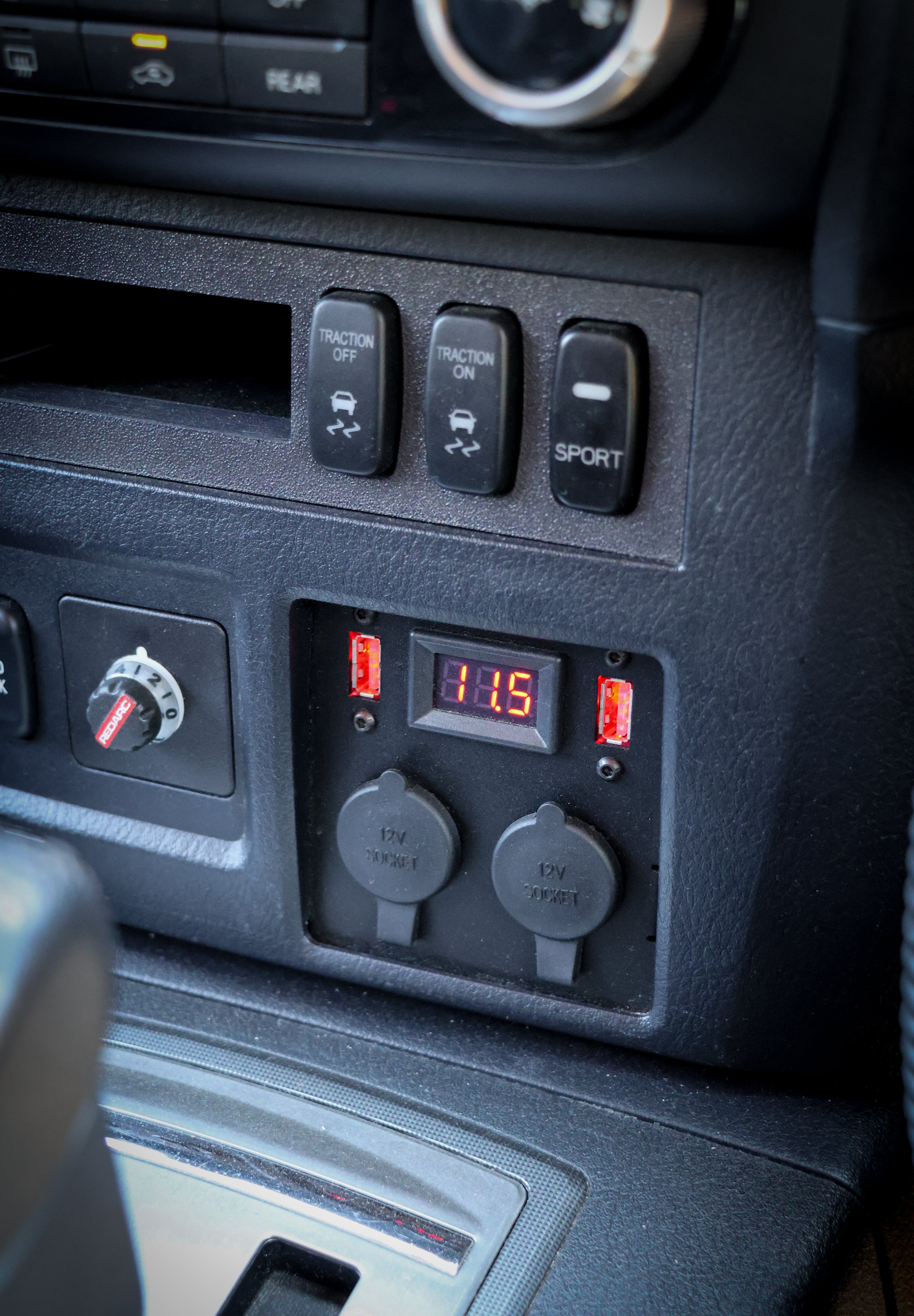 12V USB + Cigarette Panel for Mitsubishi Pajero (2006 - 2021)