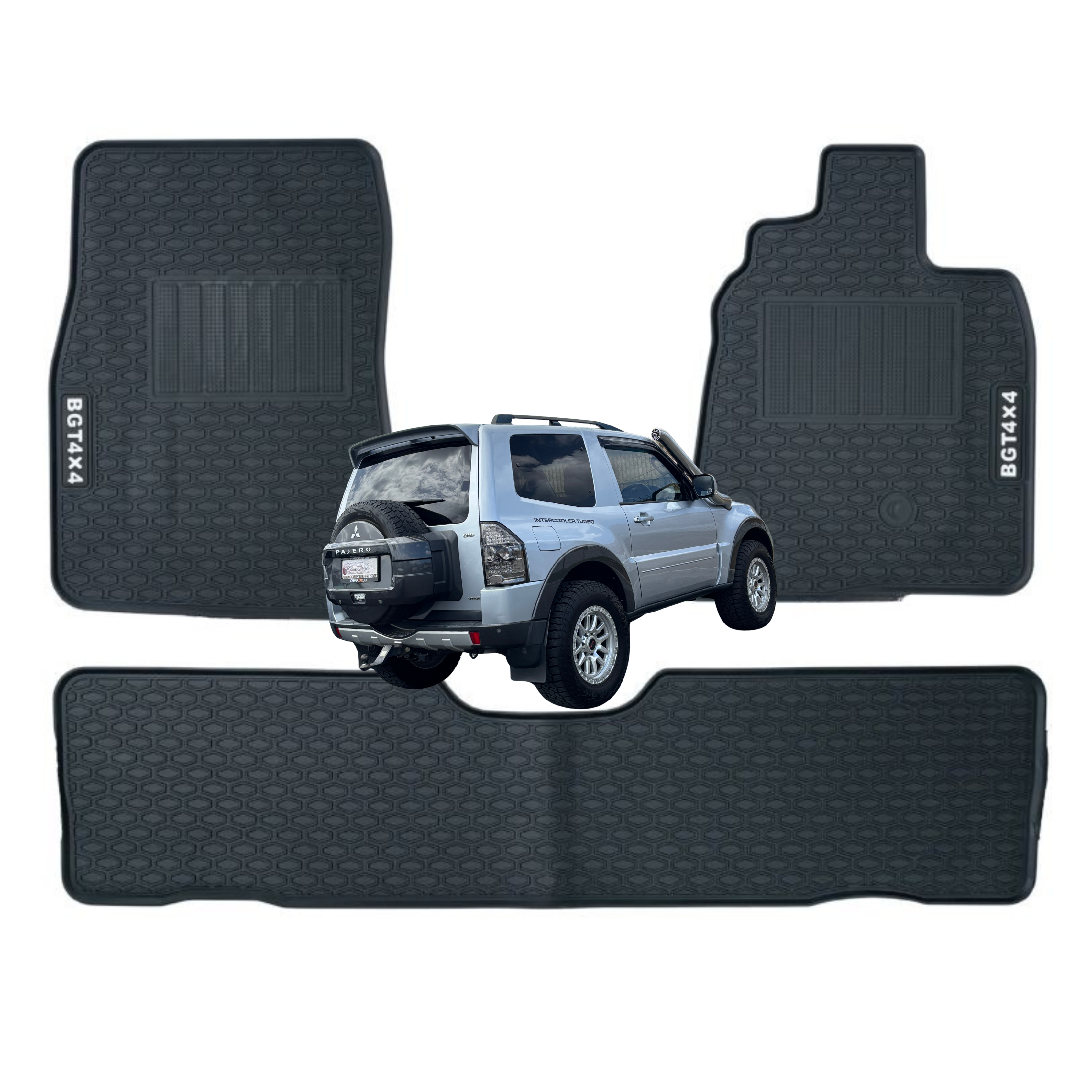 Rubber Floor Mats for SWB Mitsubishi Pajero (2006+)