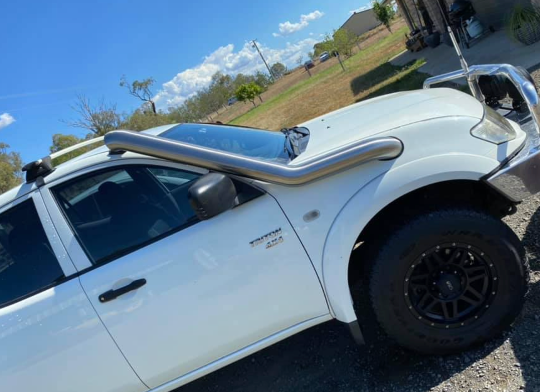 Fabwitz 4" Mid Entry Snorkel (Basic Weld Polished) for Mitsubishi Triton MN/ML & Challenger 2009-2015