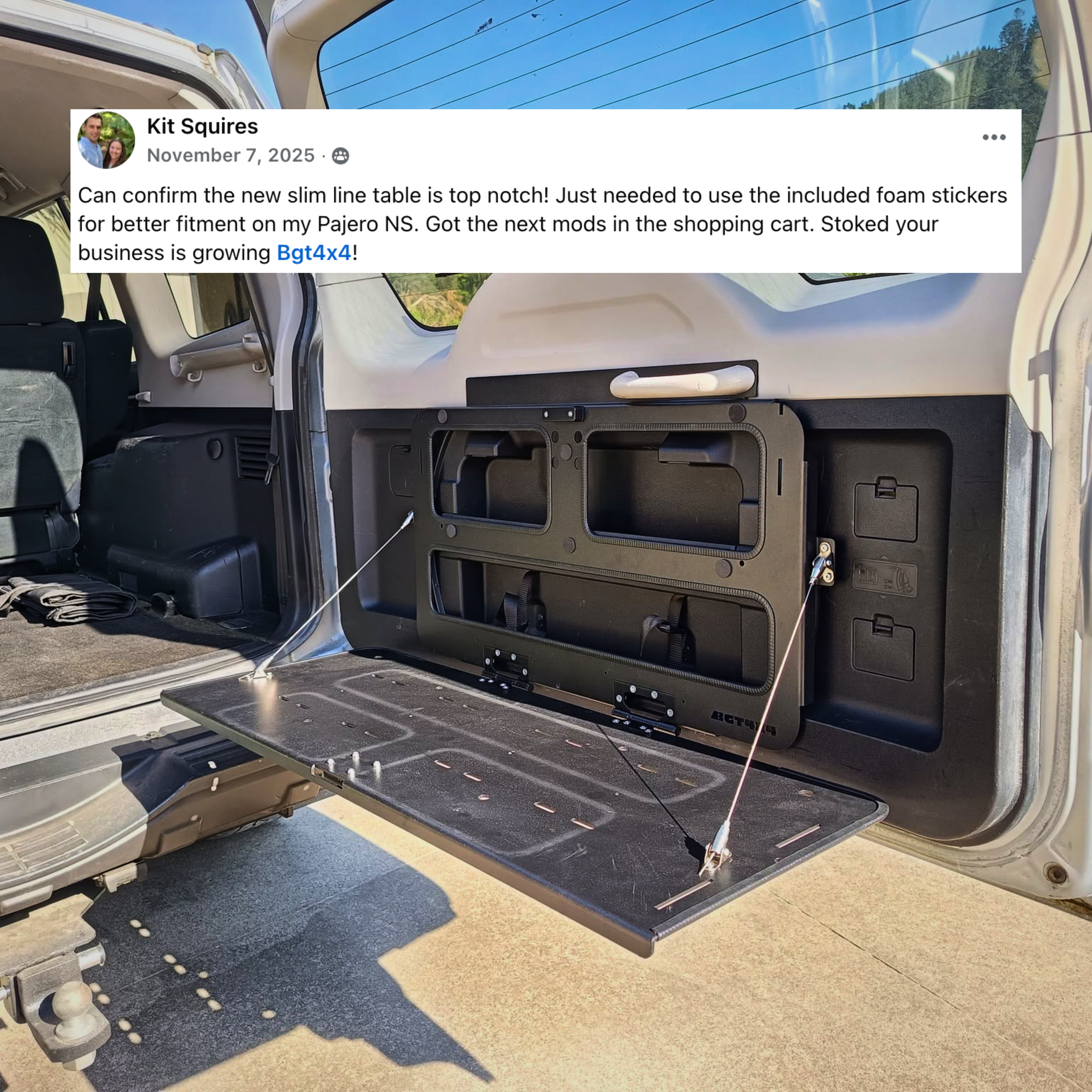 Slimline Rear Door Table for Mitsubishi Pajero NS-NX (2006 to 2021)