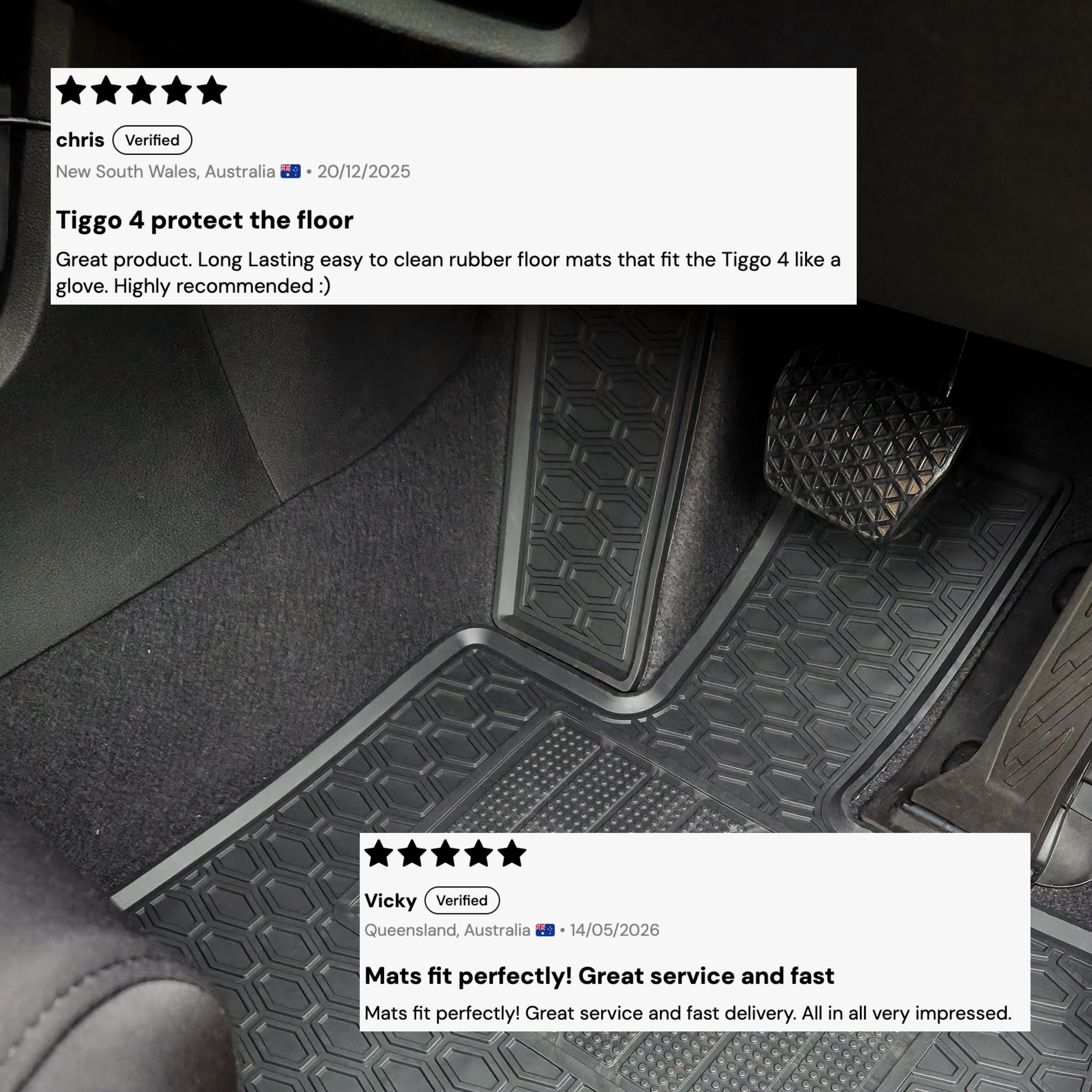 Custom-Fit Rubber Floor Mat Set for Chery Tiggo 4