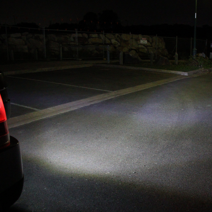 Back view of Pajero LED Light illumination at night.